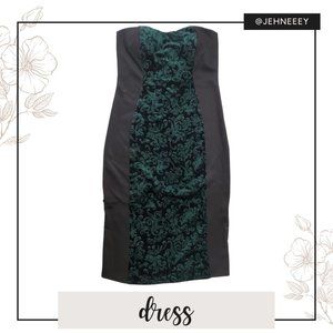 NEW Black & Green Strapless Bodycon Tube Dress